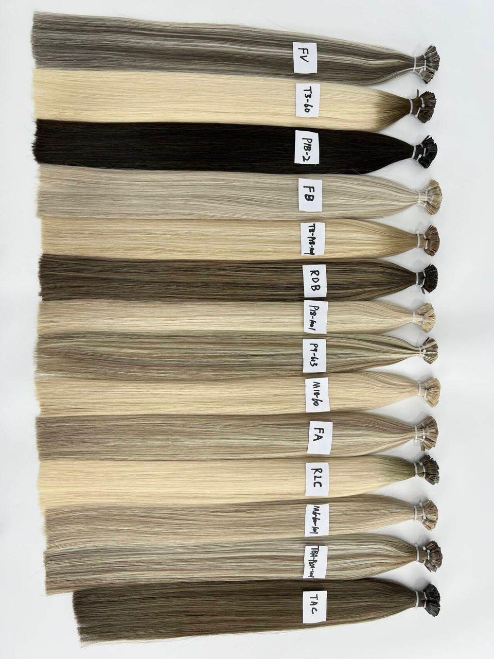 Blend color hair swatches — FV, T3-60, P1B-2, FB, RDB, FA, RLC, TAC and more